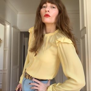 ROBERT RODRIGUEZ Yellow Silk Blouse S